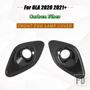 メルセデスベンツ GLAクラス H247 GLA180 200 220 250 2020 2021 + ABS クロームカーアクセサリーフロントフォグライトランプカバートリムフレ - Carbon Fiber