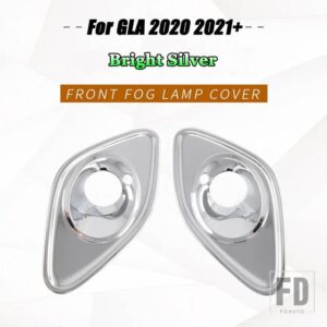メルセデスベンツ GLAクラス H247 GLA180 200 220 250 2020 2021 + ABS クロームカーアクセサリーフロントフォグライトランプカバートリムフレ - Bright Silver