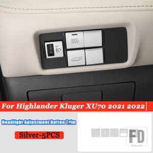 トヨタ ハイランダークルーガー XU70 2021-2023 カーアクセサリーステアリングホイール窓ガラスリフト中央制御ボタントリムカバー - 6
