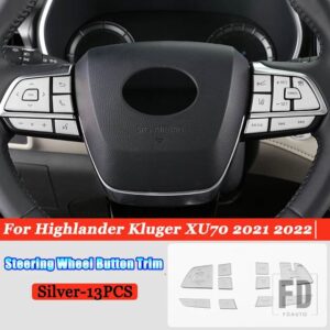 トヨタ ハイランダークルーガー XU70 2021-2023 カーアクセサリーステアリングホイール窓ガラスリフト中央制御ボタントリムカバー - 1