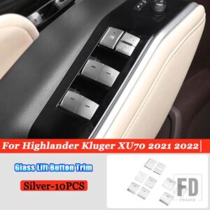 トヨタ ハイランダークルーガー XU70 2021-2023 カーアクセサリーステアリングホイール窓ガラスリフト中央制御ボタントリムカバー - 2