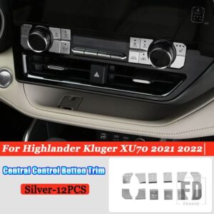 トヨタ ハイランダークルーガー XU70 2021-2023 カーアクセサリーステアリングホイール窓ガラスリフト中央制御ボタントリムカバー - 3