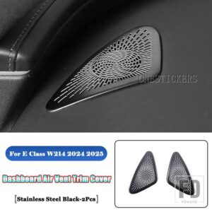 メルセデスベンツ Eクラス W214 E200 220 E260 E300 2024 2025 ステンレスカーアクセサリーダッシュボードエアアウトレットベントトリムカバー - Black