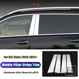メルセデスベンツ GLE GLSクラス W167 V167 X167 2020 2021 2022 + カーアクセサリーウィンドウ B C ミドルコラムピラーストリップトリムカバー - For GLE Class 4PCS