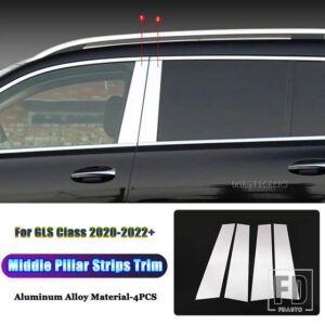 メルセデスベンツ GLE GLSクラス W167 V167 X167 2020 2021 2022 + カーアクセサリーウィンドウ B C ミドルコラムピラーストリップトリムカバー - For GLS Class 4PCS