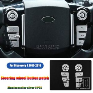 ランドローバー カーアクセサリーステアリングホイールボタンパッチトリムカバーディスカバリー 4 LR4 L319 レンジローバースポーツ L320 フリ - 1