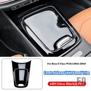 メルセデスベンツ Eクラス W214 E200 E220 E260 E300 2024 2025 カーアクセサリーセンターコンソールギアシフトパネルカバートリムフレーム - Gloss Black