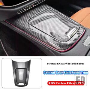 メルセデスベンツ Eクラス W214 E200 E220 E260 E300 2024 2025 カーアクセサリーセンターコンソールギアシフトパネルカバートリムフレーム - Carbon Fiber