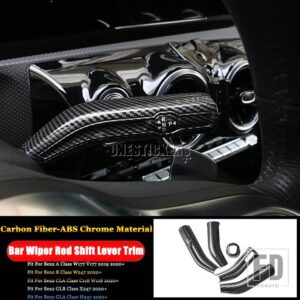 メルセデスベンツ A B CLA GLB GLAクラス W177 V177 W247 C118 W118 X247 ステアリングホイールシフトレバーワイパーロッドカバートリムフレー - Carbon Fiber