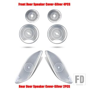 メルセデスベンツ Eクラスクーペ C238 W238 2017 2018 2019 20 21 22 2023 カーアクセサリーフロントリアドアオーディオスピーカーカバートリム - Silver