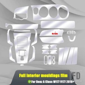 メルセデスベンツ Aクラス W177 V177 A180 A200 A220 A250 2019 + センターコンソールフルセットインテリアモールディング TPU プロテクターフ - 6
