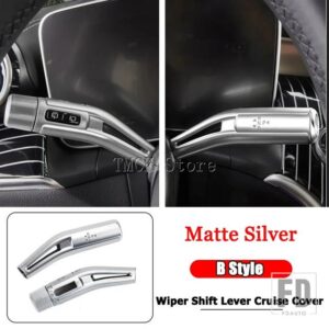 メルセデスベンツ C E S GLC EQE EQSクラス W206 W214 W223 X254 V295 V297 CLE クーペ C236 ワイパーシフトレバークルーズトリムカバー - B Style Matte Silver