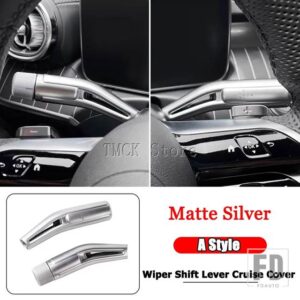 メルセデスベンツ C E S GLC EQE EQSクラス W206 W214 W223 X254 V295 V297 CLE クーペ C236 ワイパーシフトレバークルーズトリムカバー - A Style Matte Silver