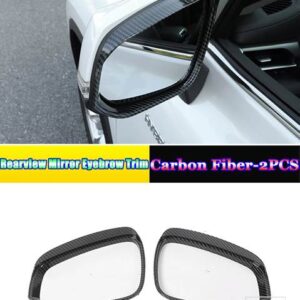 トヨタ ABS カーアクセサリーバックミラー雨アイブロウシールドトリムカバー装飾フレーム ハイランダークルーガー XU70 2021 2022 - Carbon Fiber