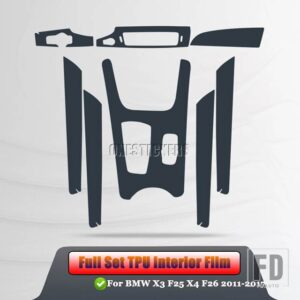BMW X3 F25 G01 X4 F26 G02 2011-2020 カーセンターコンソールギアパネルナビゲーションフルセットインテリアモールディング TPU プロテクター - For X3 X4 11-172