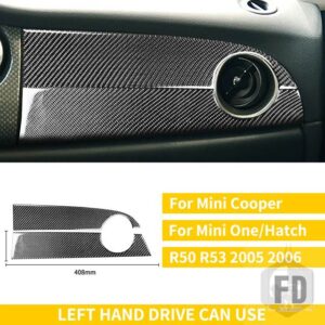 ミニクーパー カーボンステッカー S ワンハッチ R50 R53 2005 2006 車内アップグレードデカールカバー部品 PC/セット - Pass Dash LHD