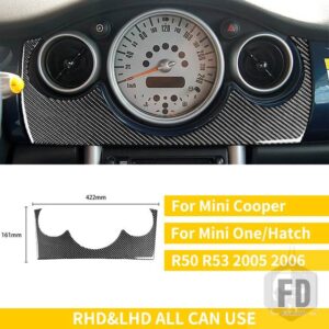 ミニクーパー カーボンステッカー S ワンハッチ R50 R53 2005 2006 車内アップグレードデカールカバー部品 PC/セット - Speedometer