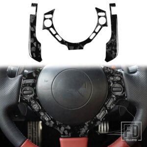 日産 GTR R35 2008-2016 カーアクセサリーカーボンインテリアステアリングホイール CD ギアシフトセットトリムステッカー - Steering wheel set