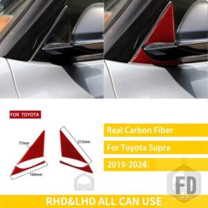 トヨタ GR スープラ A90 A91 MK5 2019-2024 アクセサリーカーボン車外装リアビューミラー柱トリムステッカー - Red Carbon