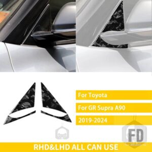 トヨタ GR スープラ A90 A91 MK5 2019-2024 アクセサリーカーボン車外装リアビューミラー柱トリムステッカー - Forged Carbon