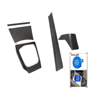BMW カーボン 3/4シリーズ G20 G21 G22 G28 2020 2021 アクセサリーカーセンターコンソールダッシュボードサイドエア AC ベントギアトリム - 5pcs blue key