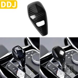BMW カーボン 3/4シリーズ G20 G21 G22 G28 2020 2021 アクセサリーカーセンターコンソールダッシュボードサイドエア AC ベントギアトリム - Black Carbon Fiber