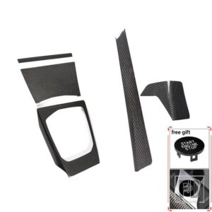 BMW カーボン 3/4シリーズ G20 G21 G22 G28 2020 2021 アクセサリーカーセンターコンソールダッシュボードサイドエア AC ベントギアトリム - 5pcs black key