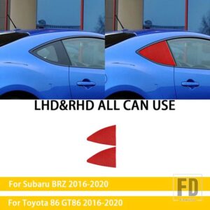 トヨタ スバル BRZ 86 GT86 2017 2018 2019 カーボンカーアクセサリーリア三角窓カバートリムステッカー - Red Carbon