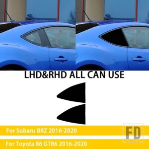トヨタ スバル BRZ 86 GT86 2017 2018 2019 カーボンカーアクセサリーリア三角窓カバートリムステッカー - Black plastic