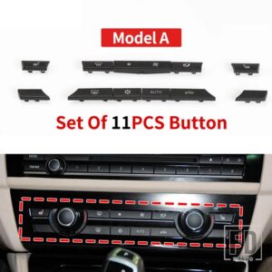 BMW A/C ヒーターボタンキーキャップリペアキットスイッチボタンカバー F01 F02 F06 F07 F10 F11 F12 F13 5/6/7シリーズ 2010-2017 - A 11Pcs