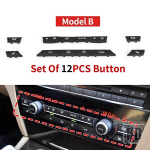 BMW A/C ヒーターボタンキーキャップリペアキットスイッチボタンカバー F01 F02 F06 F07 F10 F11 F12 F13 5/6/7シリーズ 2010-2017 - B 12Pcs