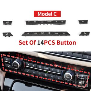 BMW A/C ヒーターボタンキーキャップリペアキットスイッチボタンカバー F01 F02 F06 F07 F10 F11 F12 F13 5/6/7シリーズ 2010-2017 - C 14Pcs