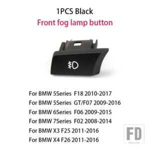BMW ヘッドライトスイッチパネルヘッドライトスイッチノブフォグライトスイッチボタン 5/6/7シリーズ F02 F06 F07 F18 X3 X4 2008-2017 - 1PCS D Black