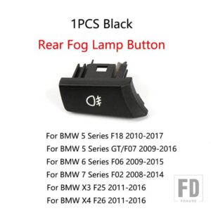 BMW ヘッドライトスイッチパネルヘッドライトスイッチノブフォグライトスイッチボタン 5/6/7シリーズ F02 F06 F07 F18 X3 X4 2008-2017 - 1PCS C Black