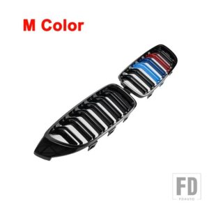BMW 1ペア フロントキドニースポーツグリルレーシンググリルダブルスラット F32 F33 F36 F82 420I 428I 435I M4 2014-2018 - M Color