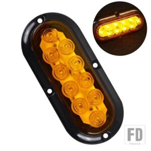 2個 10 LED トレーラートラックリアブレーキテールライトウィンカーマーカーサイドライトストップライトレッドランプ防水 - 2Pcs Yellow