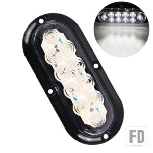 2個 10 LED トレーラートラックリアブレーキテールライトウィンカーマーカーサイドライトストップライトレッドランプ防水 - 2pcs white