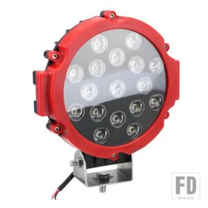ジープ 7インチ 51 ワット高輝度 LED ワークライトラウンドフラッドビーム駆動ランプヘッドライトフォグライトカーアクセサリートラックハマー - 1pcs red