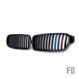 BMW ペアグロスブラック/M スタイルフロントキドニーグリルグリルレーシンググリル 3シリーズ F30 F31 F35 2012-2018 - 1 Line M Style