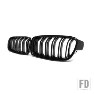 BMW ペアグロスブラック/M スタイルフロントキドニーグリルグリルレーシンググリル 3シリーズ F30 F31 F35 2012-2018 - 2 Line Gloss Black
