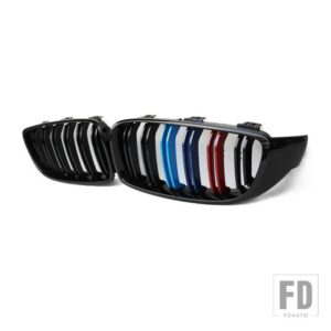 BMW ペアグロスブラック/M スタイルフロントキドニーグリルグリルレーシンググリル 3シリーズ F30 F31 F35 2012-2018 - 2 Line M Style