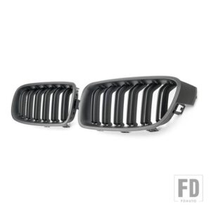 BMW ペアグロスブラック/M スタイルフロントキドニーグリルグリルレーシンググリル 3シリーズ F30 F31 F35 2012-2018 - 2 Line Matte Black
