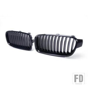 BMW ペアグロスブラック/M スタイルフロントキドニーグリルグリルレーシンググリル 3シリーズ F30 F31 F35 2012-2018 - 1 Line Gloss Black