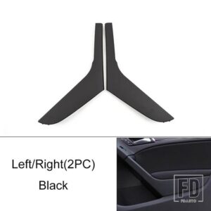 VW 車内ドアカーボンプルハンドルカバートリムキャップ部品 ゴルフ 6 GTI 2009-2014 アクセサリー - black 2pcs
