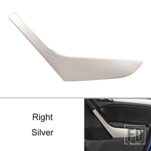 VW 車内ドアカーボンプルハンドルカバートリムキャップ部品 ゴルフ 6 GTI 2009-2014 アクセサリー - Silver Right