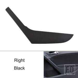 VW 車内ドアカーボンプルハンドルカバートリムキャップ部品 ゴルフ 6 GTI 2009-2014 アクセサリー - BLACK RIGHT