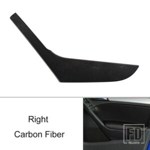 VW 車内ドアカーボンプルハンドルカバートリムキャップ部品 ゴルフ 6 GTI 2009-2014 アクセサリー - Carbon Fiber Right