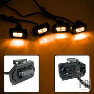 4個 スモークレンズアンバー車フロント LED グリルライトワイヤーハーネスデイタイムランニングランプ 12V HAVAL 大型犬用 - Yellow
