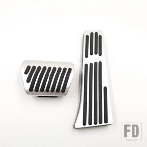 BMW 5シリーズ E60 E61 2001-2010 ブレーキアクセル燃料ペダルパッドマットカバーブラック合金 - Silver AT 2Pc