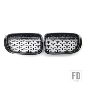 BMW ペアフロントキドニーグリルダイヤモンドスタイルレーシンググリル F25 F26 X3 X4 2014-2017 アクセサリー - Diamond Gloss Black